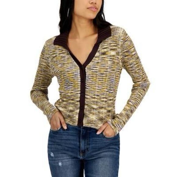 Hooked up by Iot Juniors' Space-Dyed Sweater - Yellow - Picture 1 of 3